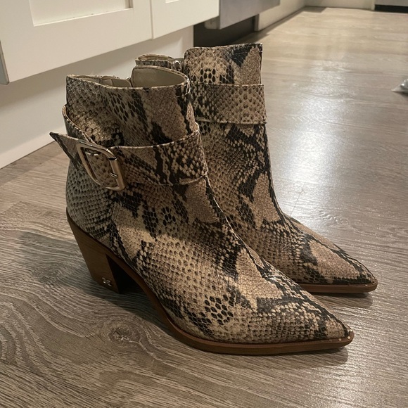 Sam Edelman Snakeskin Booties - Picture 2 of 3